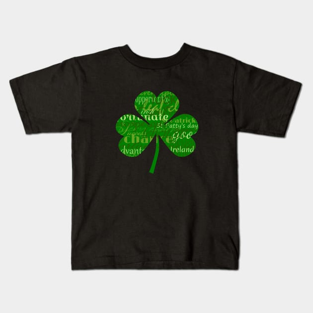 Irish St patricks day three leaf shamrock Kids T-Shirt by ownedandloved